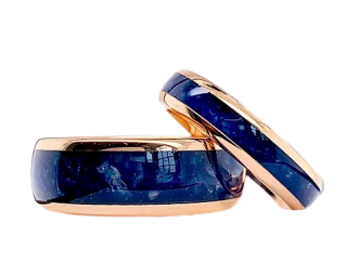 Luksusowe pierścionki z wolframu z lapis lazuli